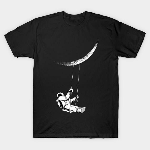 Astronaut Moon Swing Design T-Shirt by LR_Collections